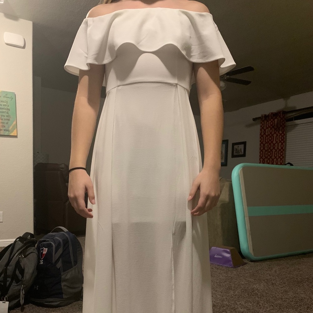 Altar'd State White Off The Shoulder Maxi Dress